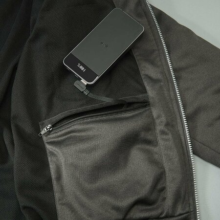 Pioneer Heated Fleece Hoodie Jacket w/ Detachable Hood, Charcoal, 2XL V3210440U-2XL